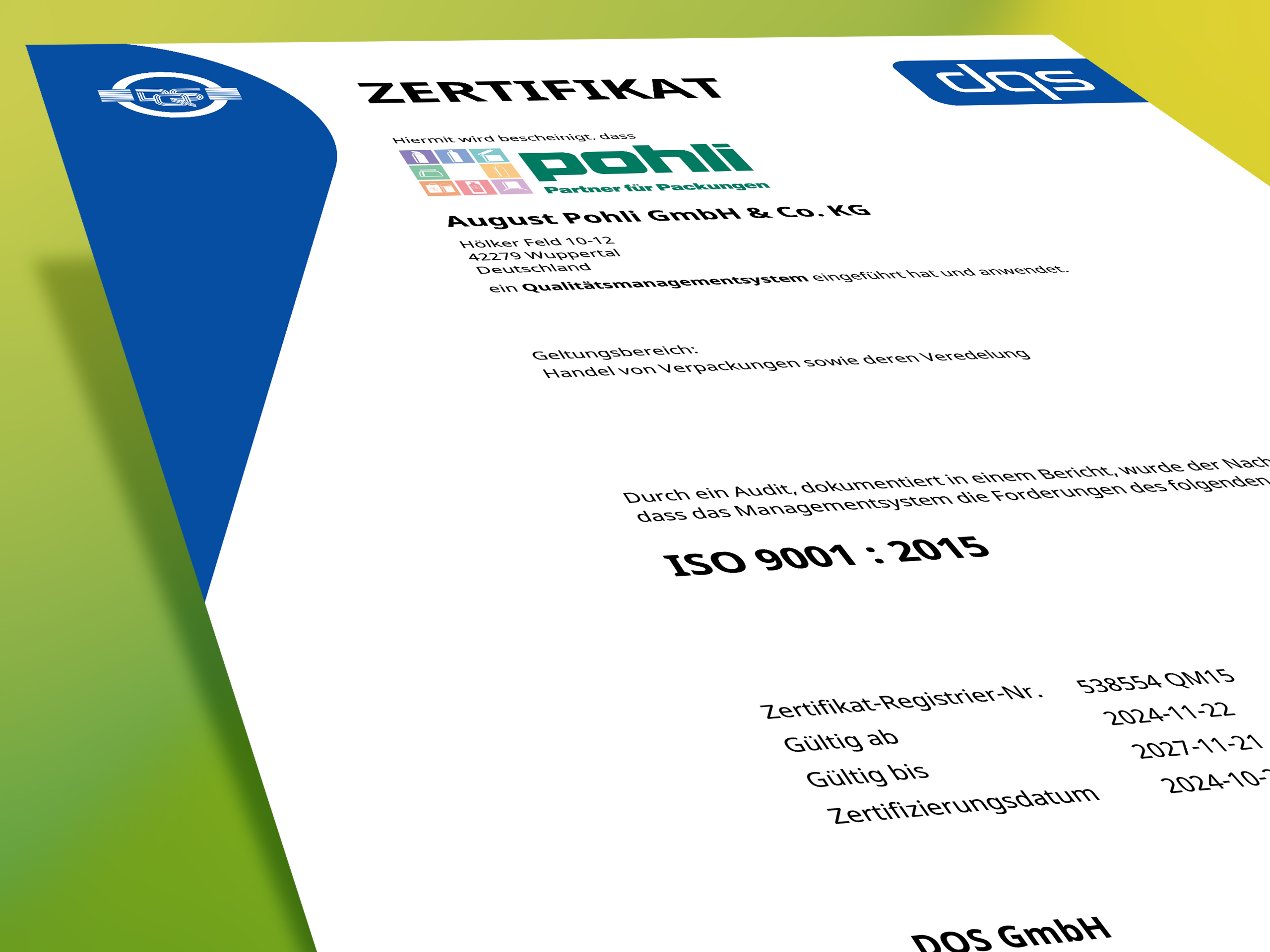 Certificate ISO 9001-2015